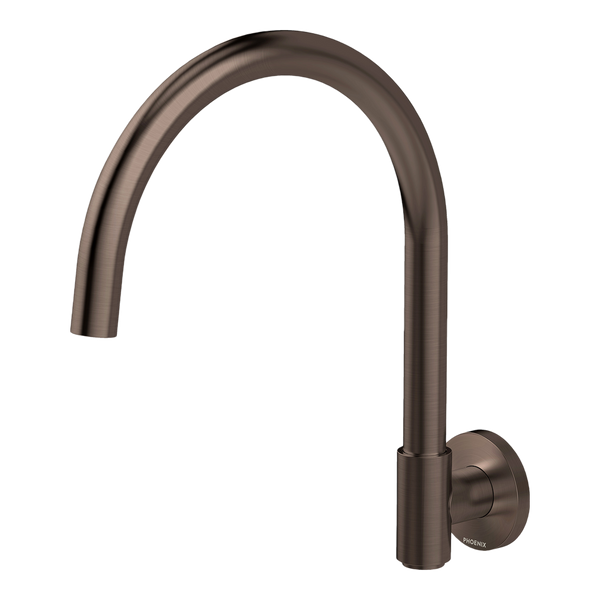Phoenix Vivid MKII Wall Sink Outlet 200mm Gooseneck Brushed Bronze Lead Free