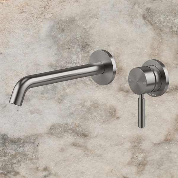 Phoenix Vivid MKII SwitchMix Wall Basin/Bath Mixer Set 200mm (Fit-Off Kit) Brushed Carbon Lead Free