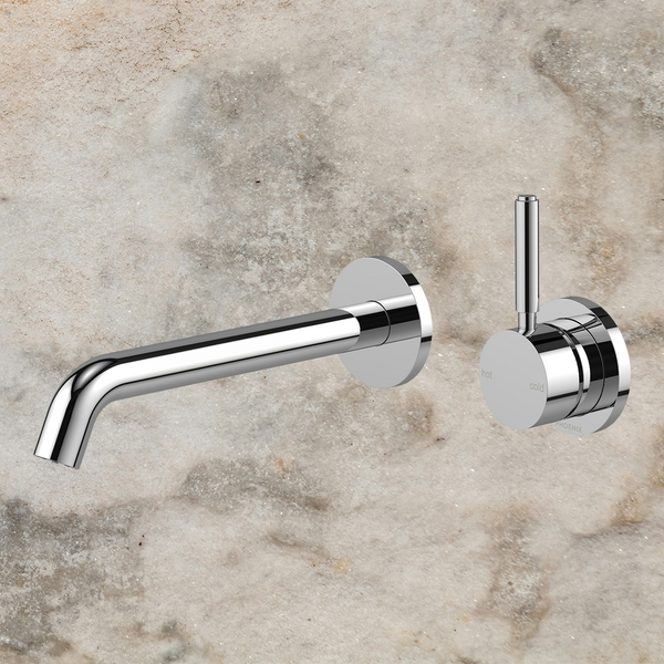 Phoenix Vivid MKII SwitchMix Wall Basin/Bath Mixer Set 200mm Pin Up (Complete Kit) Chrome Lead Free
