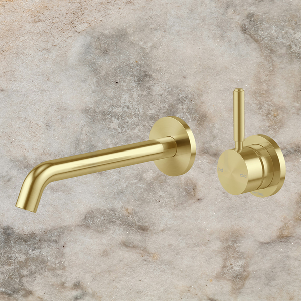 Phoenix Vivid MKII SwitchMix Wall Basin/Bath Mixer Set 200mm Pin Up (Complete Kit) Brushed Gold Lead Free