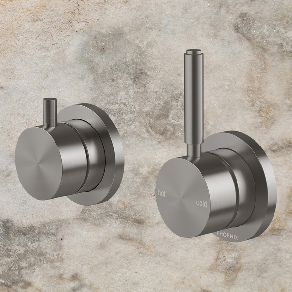 Phoenix Vivid MKII SwitchMix Shower/Bath Diverter Mixer Pin Up (Fit-Off Kit) Brushed Carbon Lead Free