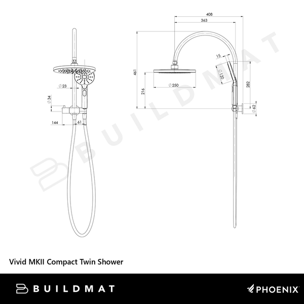 Phoenix Vivid MKII Compact Twin Shower Chrome