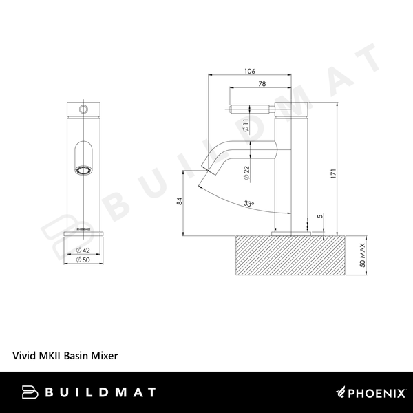 Phoenix Vivid MKII Basin Mixer Brushed Bronze Lead Free