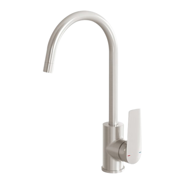 Phoenix Arlo Sink Mixer 200mm Gooseneck Lead Free Brushed Nickel