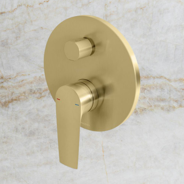 Phoenix Arlo Shower / Bath Diverter Mixer (Trim Kit Only) Brushed Gold