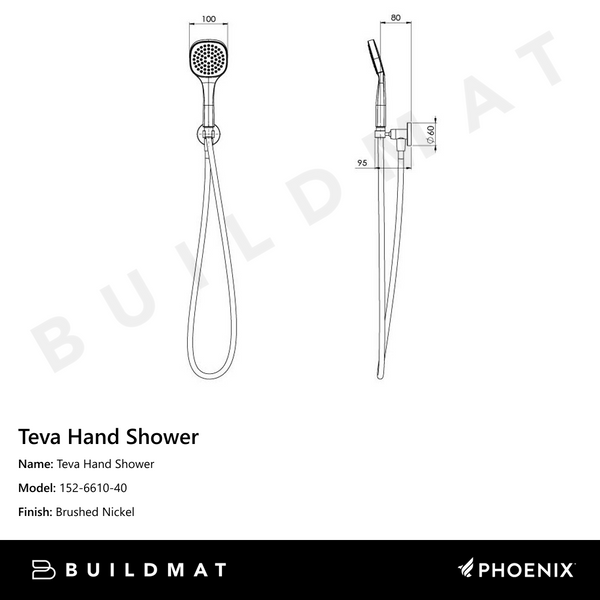 Phoenix Teva Hand Shower Brushed Nickel