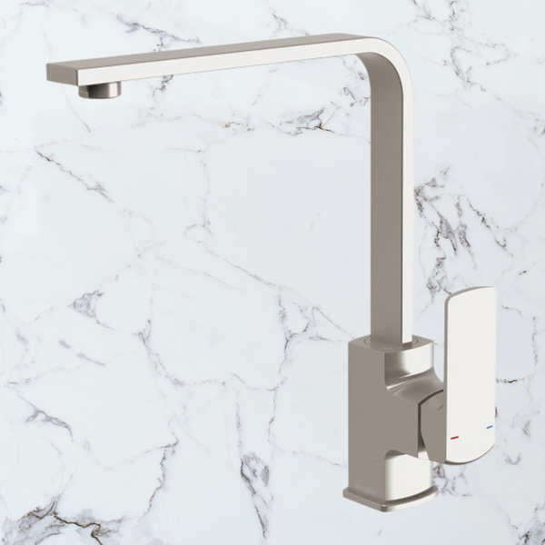 Phoenix Teva Sink Mixer 200mm Squareline Brushed Nickel