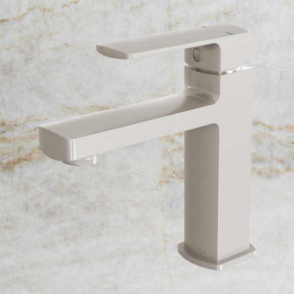 Phoenix Teva Basin Mixer Lead Free 6 Star Brushed Nickel
