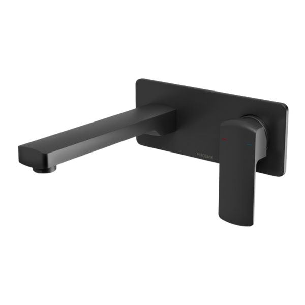 Phoenix Teva Wall Basin / Bath Mixer Set 200mm (Trim Kit Only) Lead Free Matte Black
