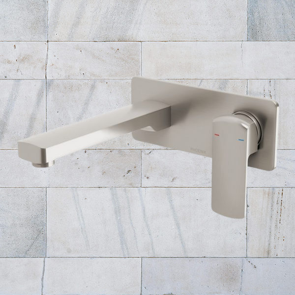 Phoenix Teva Wall Basin / Bath Mixer Set 200mm (Trim Kit Only) Brushed Nickel