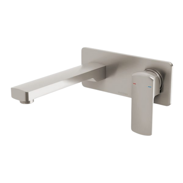 Phoenix Teva Wall Basin / Bath Mixer Set 200mm (Trim Kit Only) Brushed Nickel