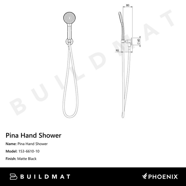 Phoenix Pina Hand Shower Matte Black
