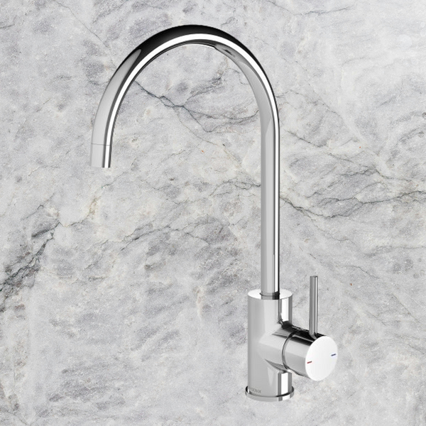 Phoenix Pina Sink Mixer 200mm Gooseneck 6 Star Lead Free Chrome