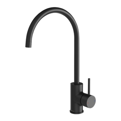 Phoenix Pina Sink Mixer 200mm Gooseneck 6 Star Lead Free Matte Black