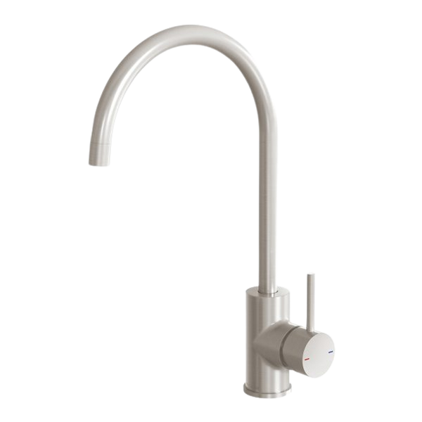 Phoenix Pina Sink Mixer 200mm Gooseneck Brushed Nickel
