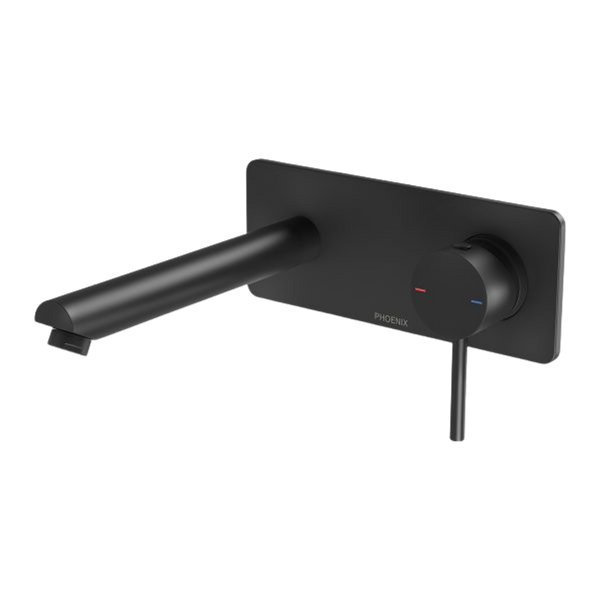 Phoenix Pina Wall Basin / Bath Mixer Set 180mm (Trim Kit Only) Lead Free Matte Black