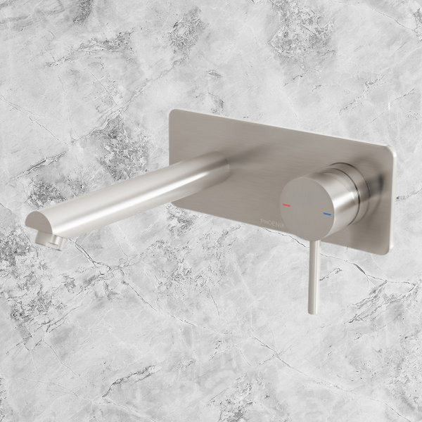 Phoenix Pina Wall Basin / Bath Mixer Set 180mm (Trim Kit Only) Lead Free Brushed Nickel
