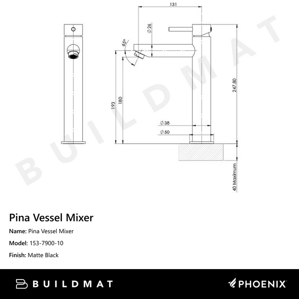 Phoenix Pina Vessel Mixer Matte Black