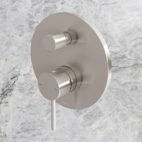 Phoenix Pina Shower / Bath Diverter Mixer (Trim Kit Only) Brushed Nickel