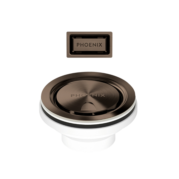Phoenix 50mm Covered Sink Basket Waste & Overflow Brushed Bronze