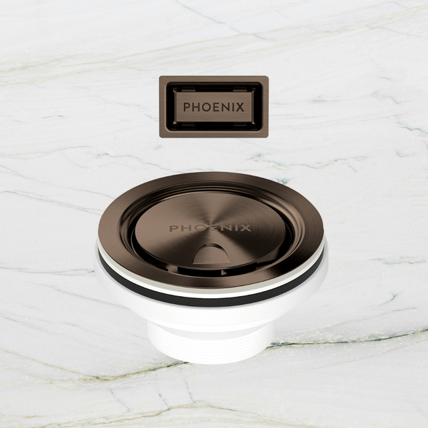 Phoenix 50mm Covered Sink Basket Waste & Overflow Brushed Bronze