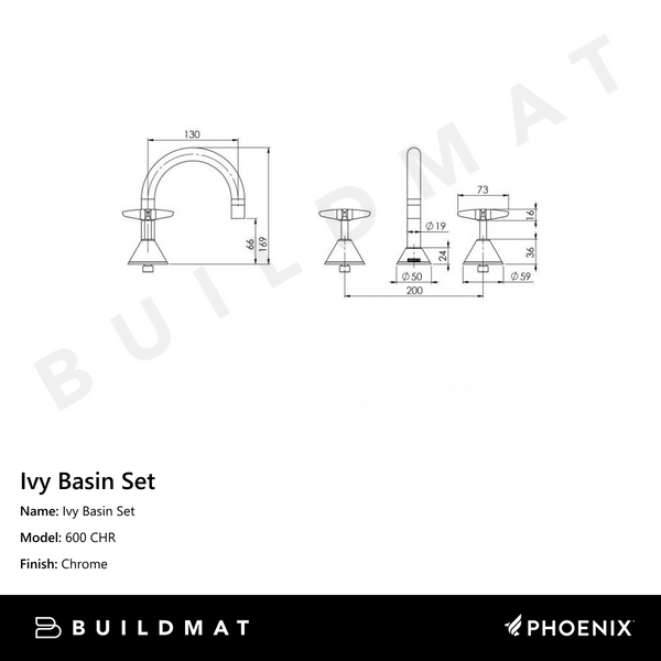 Phoenix Ivy Basin Set Chrome