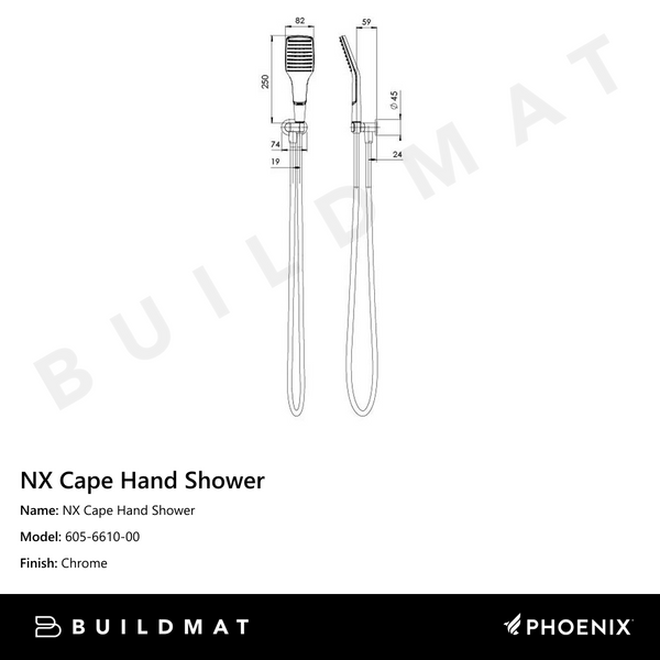 Phoenix NX Cape Hand Shower Chrome