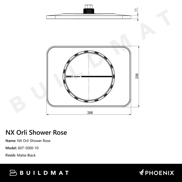 Phoenix NX Orli Shower Rose Matte Black
