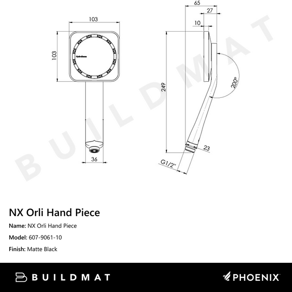 Phoenix NX Orli Hand Piece  Matte Black