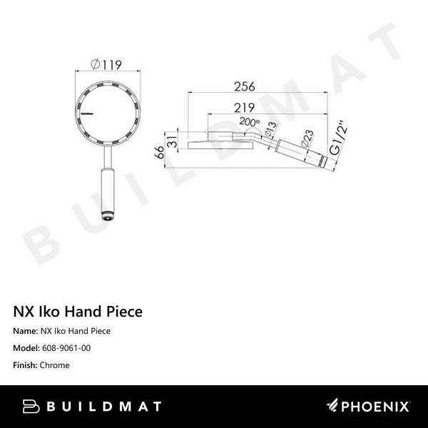 Phoenix NX Iko Hand Piece Chrome