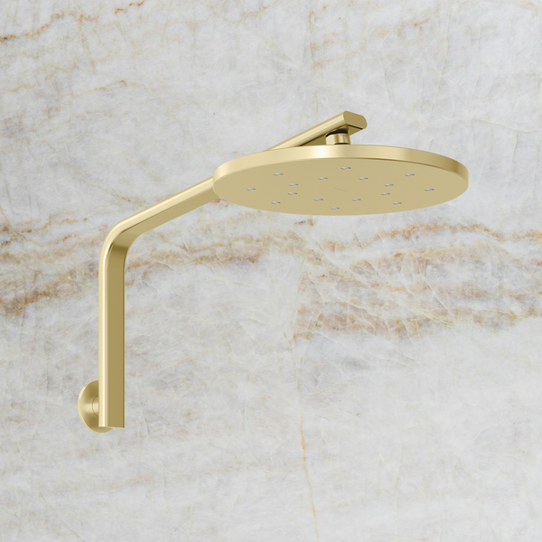 Phoenix Oxley High-Rise Shower Arm & Rose Brushed Gold
