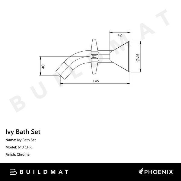 Phoenix Ivy Bath Set Chrome