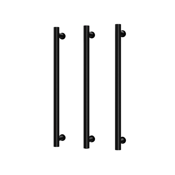 Phoenix Heated Triple Towel Rail Round 600mm Matte Black
