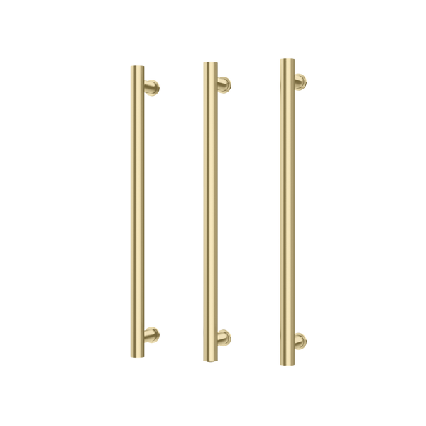 Phoenix Heated Triple Towel Rail Round 600mm Brushed Gold