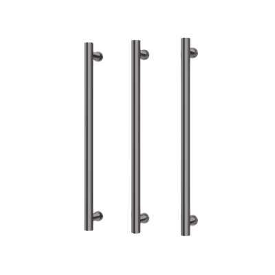 Phoenix Heated Triple Towel Rail Round 600mm Brushed Carbon