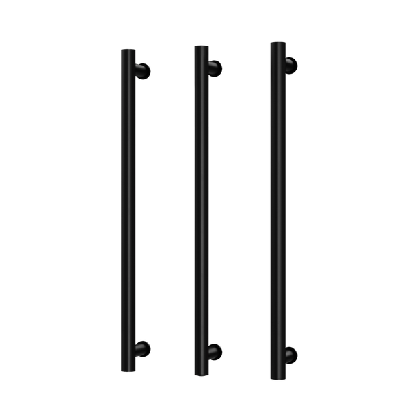 Phoenix Heated Triple Towel Rail Round 800mm Matte Black
