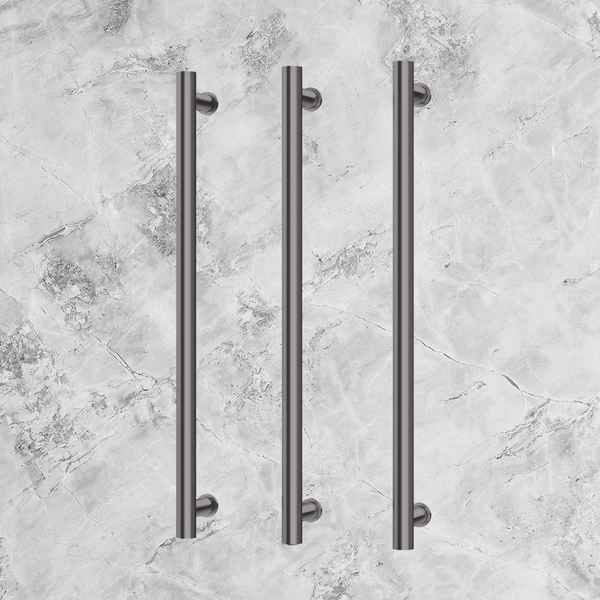 Phoenix Heated Triple Towel Rail Round 800mm Brushed Carbon