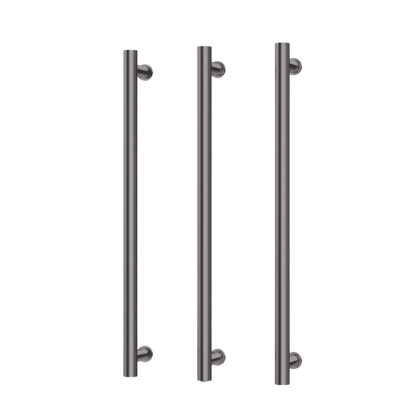 Phoenix Heated Triple Towel Rail Round 800mm Brushed Carbon