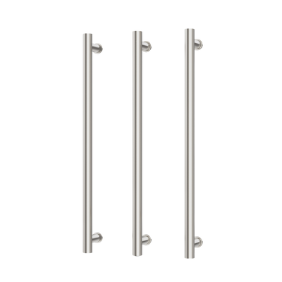 Phoenix Heated Triple Towel Rail Round 800mm Brushed Nickel