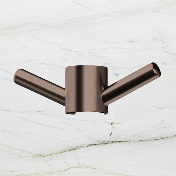 Phoenix Vertical Rail Hook Round Brushed Bronze