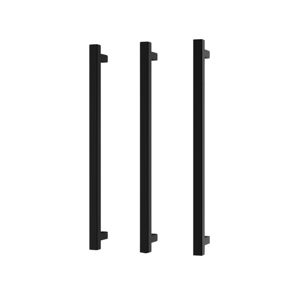 Phoenix Heated Triple Towel Rail Square 600mm Matte Black