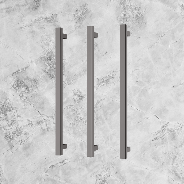 Phoenix Heated Triple Towel Rail Square 600mm Brushed Carbon