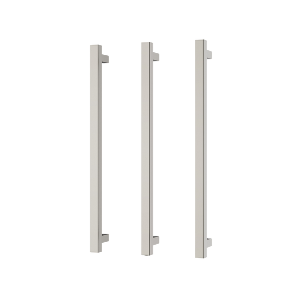 Phoenix Heated Triple Towel Rail Square 600mm Brushed Nickel