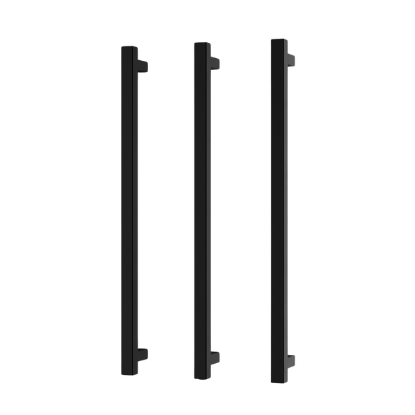 Phoenix Heated Triple Towel Rail Square 800mm Matte Black