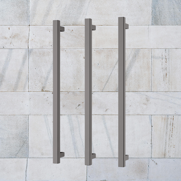 Phoenix Heated Triple Towel Rail Square 800mm Brushed Carbon