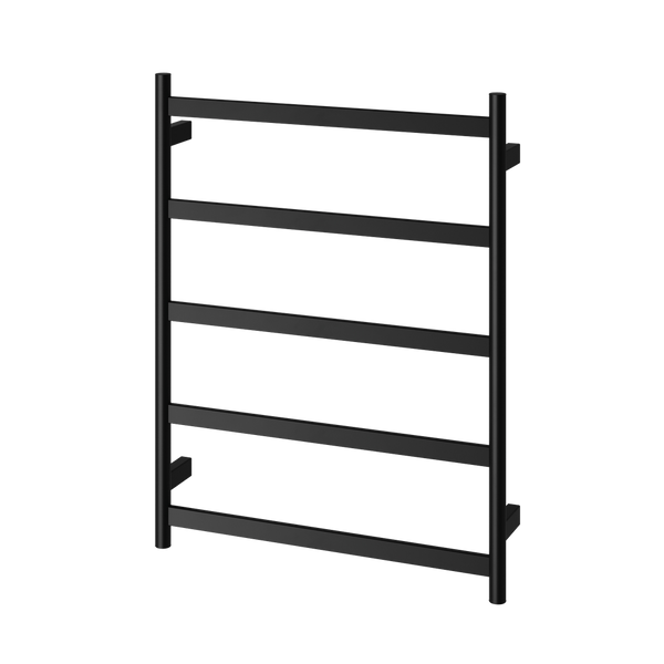 Phoenix Five Flat Bar Heated Towel Ladder 550mm x 740mm Matte Black