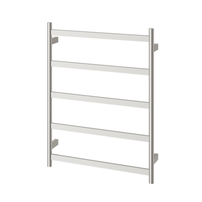Phoenix Five Flat Bar Heated Towel Ladder 550mm x 740mm Brushed Nickel