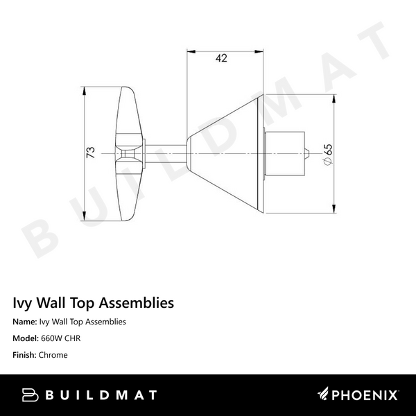 Phoenix Ivy Wall Top Assemblies Chrome