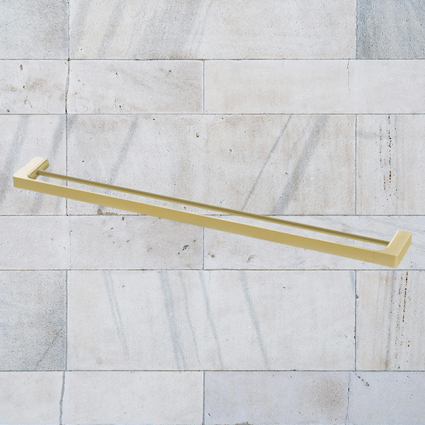 Phoenix Gloss Double Towel Rail 800mm Brushed Gold