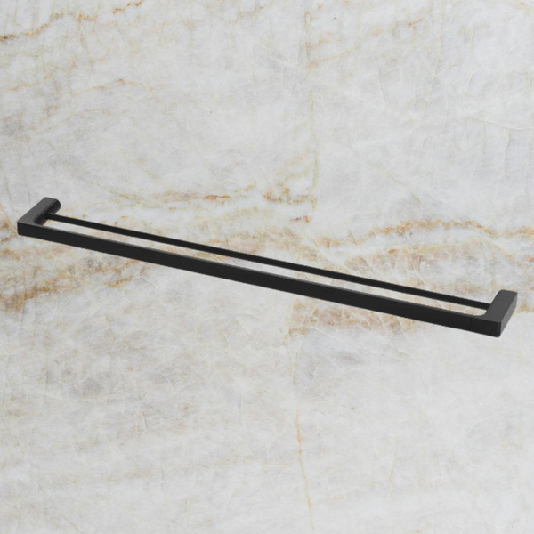 Phoenix Gloss Double Towel Rail 800mm Matte Black